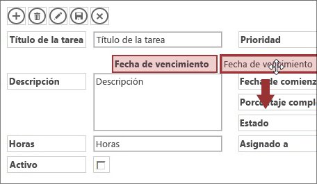 Al mover un control de una vista, los otros controles se ajustan automáticamente.