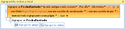 Panel Agrupación, orden y total