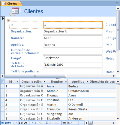 Formulario dividido